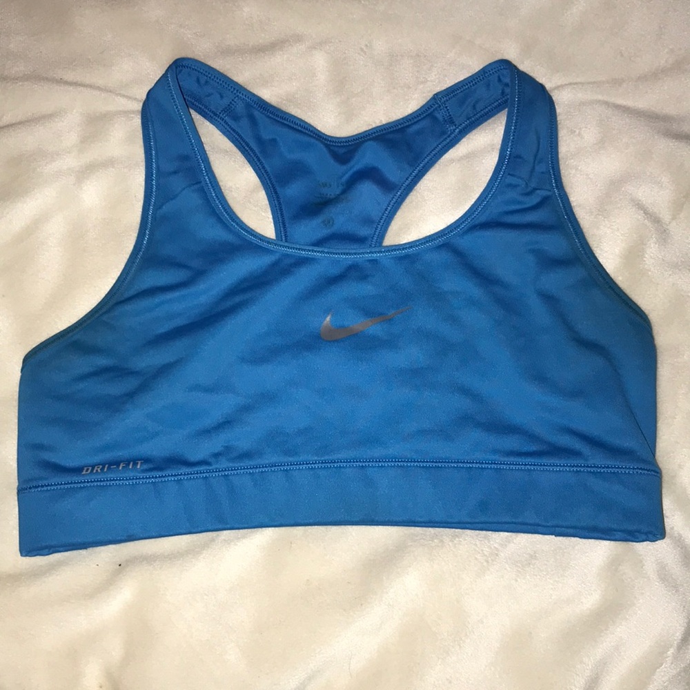 Blue nike sports bra